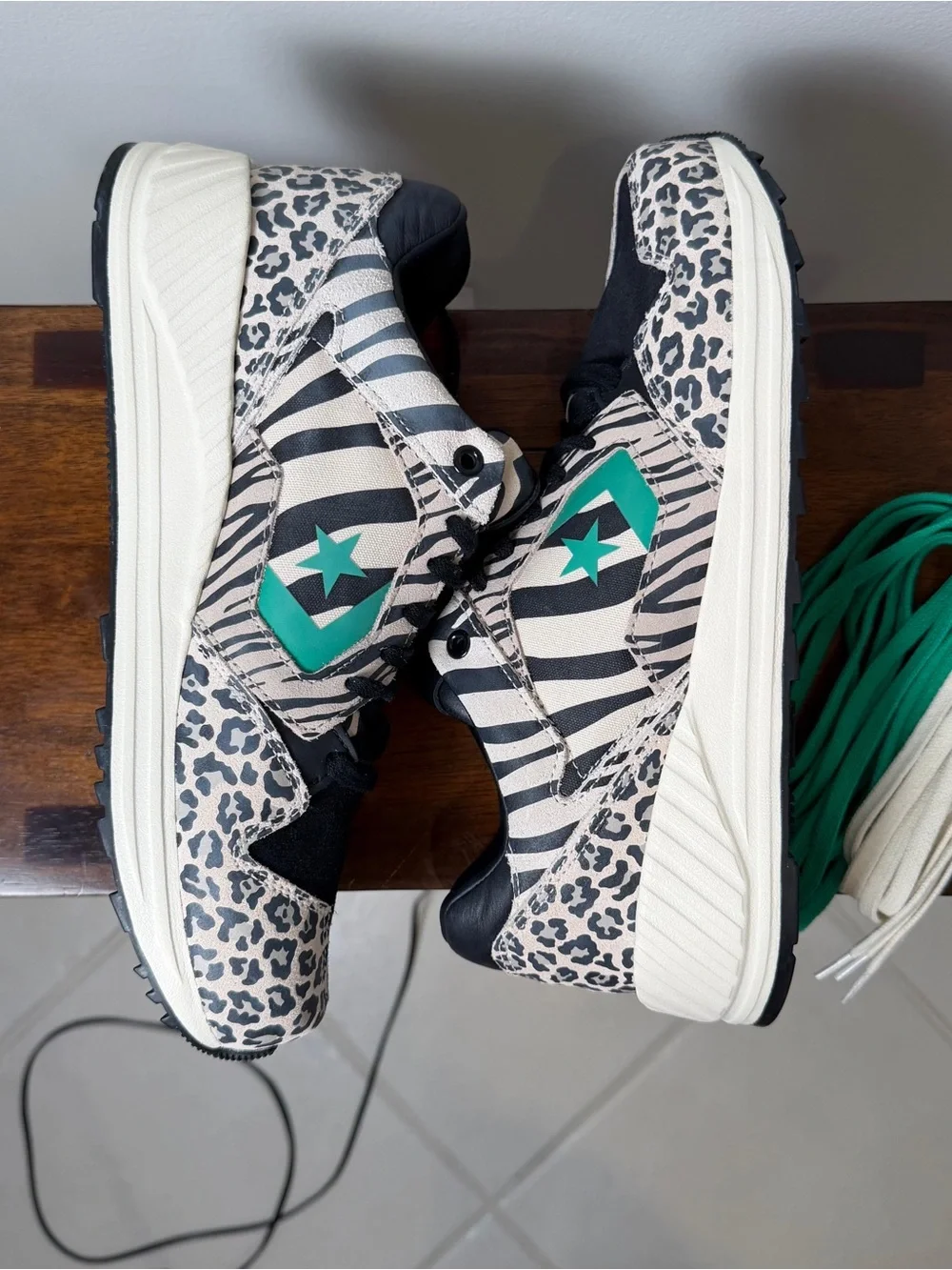 Converse Wave Trainer A14288C Leopard Zebra Apex Green Men’s 10 New No Box